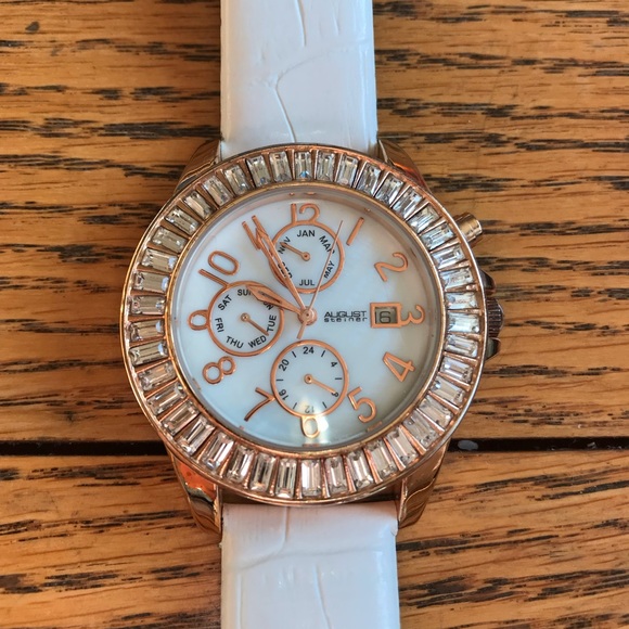 August Steiner Mother of Pearl Rose Gold Watch - Picture 3 of 8